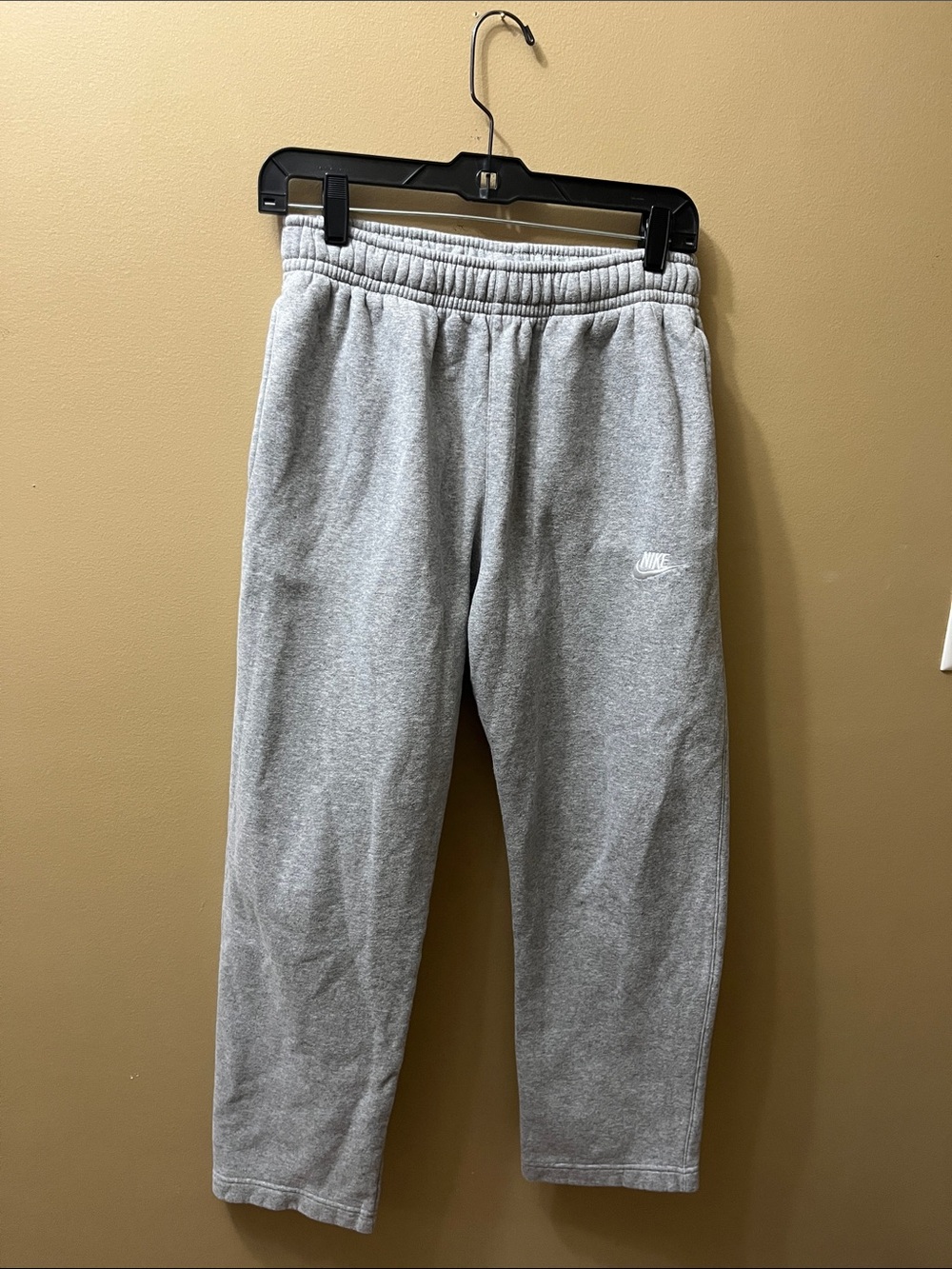 Nike Gray Fleece Joggers with White Swoosh
